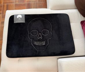 Black Skull Memory Foam Bath Rug