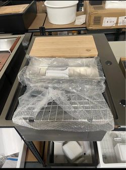 New Black Drop-In Kitchen Sink Workstation - 33x22x10 in Drop Kitchen Sink