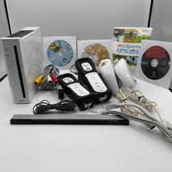 Nintendo Wii Video Game Console With Wii Sports White System Bundle - TESTED!