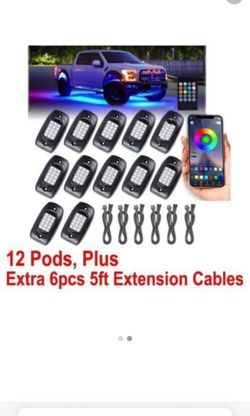 LED rock lights RGB colors set of 12pcs