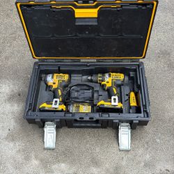 DeWalt XR 20V Impact & Driver Drill Set – 2 Batteries + Case + Angle Driver