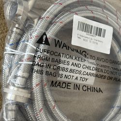 6’ SS304 Stainless Steel Braided Blue & Red Washing Machine Hose