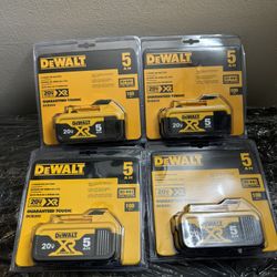 DEWALT 20V MAX XR 5.0Ah Lithium Ion Battery  TWO for $120