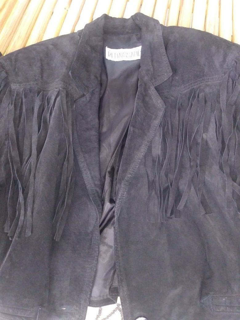 Women Leather jacket with fringe