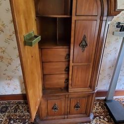 Antique Oak Bedroom Armoire 