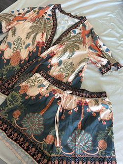 Kimono cardigan and shorts set