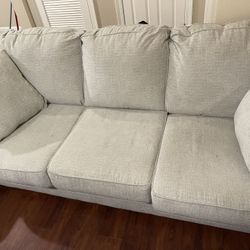 Grey Almost New Sofa And Ottoman 