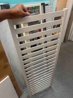 White Slatted Wood shelf 48"
