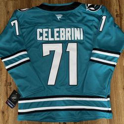 San Jose Sharks Celebrini Teal Jersey Stitched Mens Youth And Women’s 