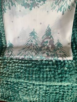 Winter Pine Tree Print shower curtain