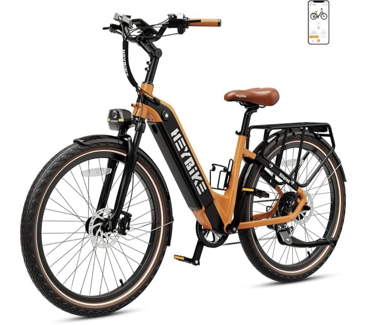 Heybike Cityrun Electric Bike, 1000W Motor Peak City Cruiser Ebike, 48V 15Ah(720Wh) Battery, 60 Mile