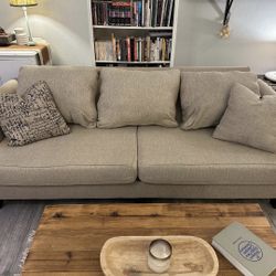 Modern Beige Sofa - Like New - $200 OBO