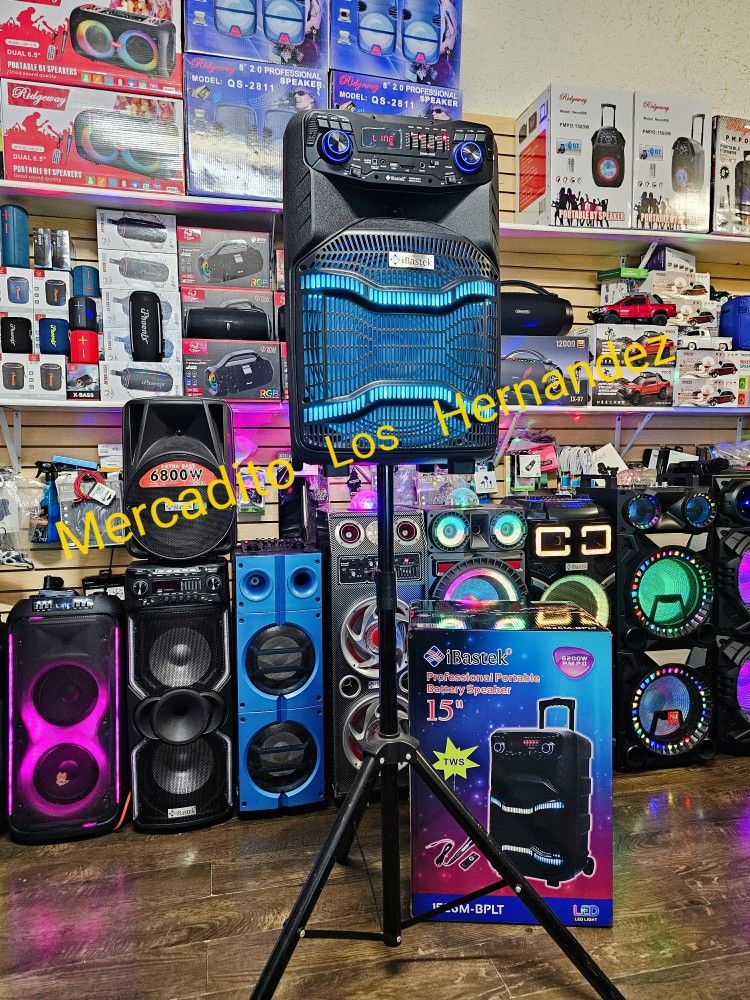 Karaoke 15" Party Bluetooth Speaker ❗️6200w - STAND INCLUDED 🎶Super Sound 🎶 - Liata Para Fiestas Grandes ✅️✅️✅️