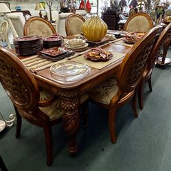 Havertys Island Estate Furniture West Indies Style Dining Room Table Set 6 Chairs 
