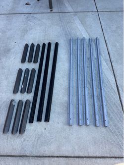 Metal Brackets & Steel Rails Lot – Various Sizes