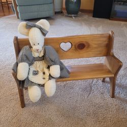 Handmade Bench And Rabbit