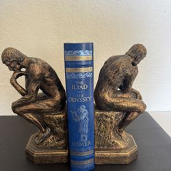 Pair of Vintage “The Thinker” Sculptures – Classic Art Decor