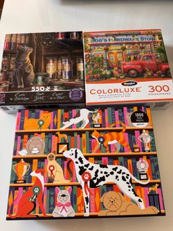 Lot of 3 Jigsaw Puzzles – 550, 300, 1000 Pieces