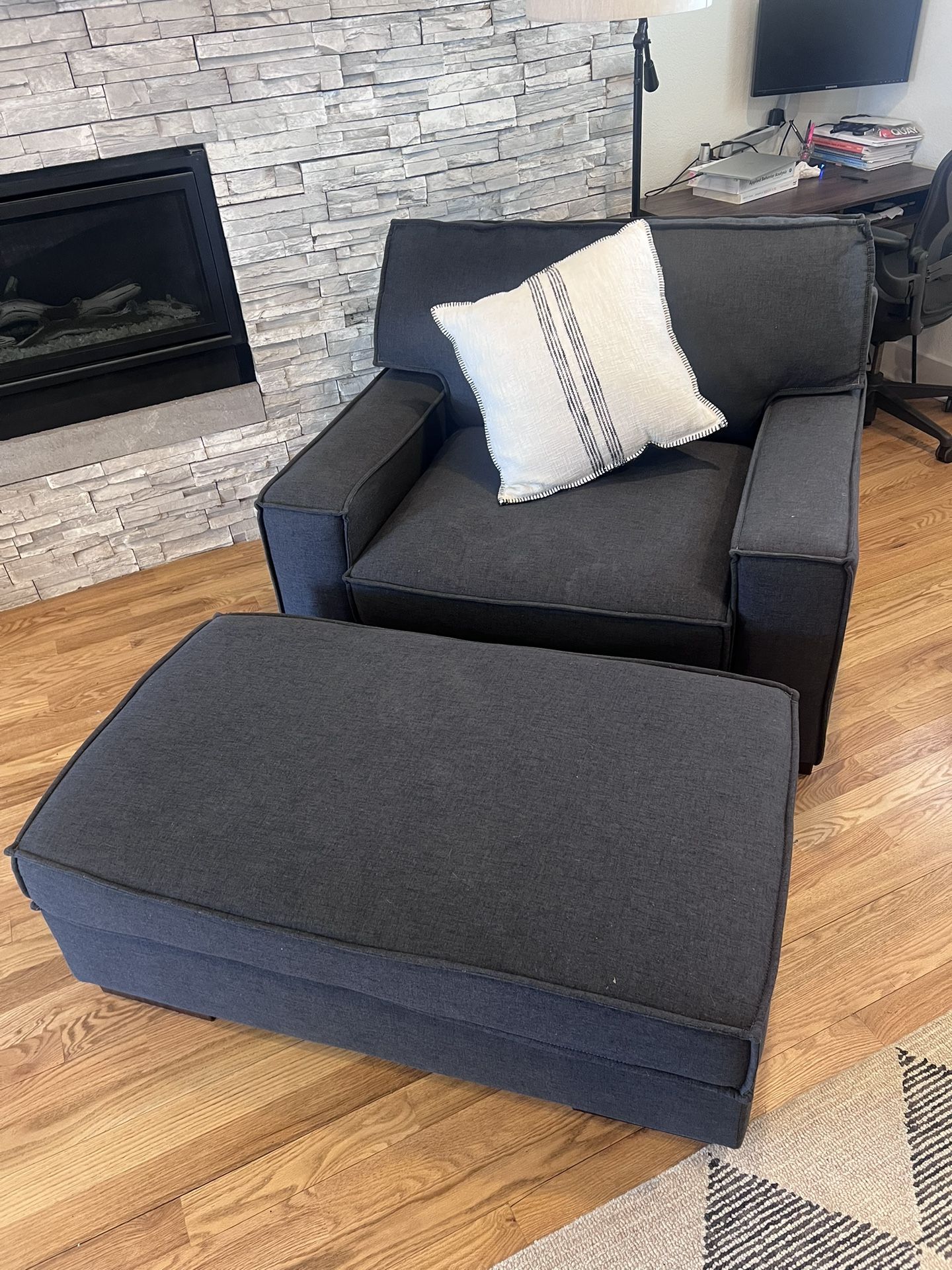 Oversized Chair With Storage Ottoman