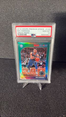 2019 Hoops Premium Stock Ben Simmons Green Prizm Number 144 Psa 10