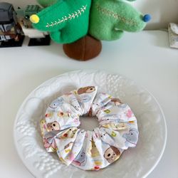 Double sided animal designs scrunchie/hair tie