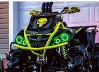 Green Halo lights for a Can-am outlander