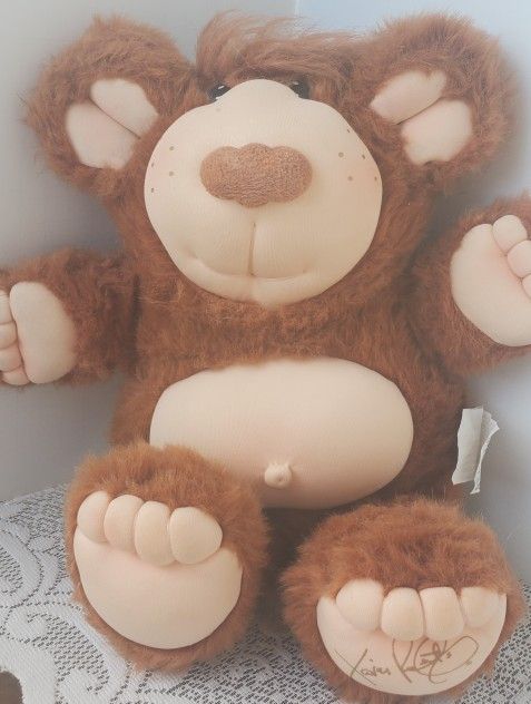 Vintage 1985 FURSKINS Brown Teddy Bear Plush 14" Stuffed Animal Xavier Roberts

