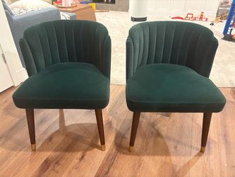 Isadora Velvet Channel Back Dining Chairs - Set of 2