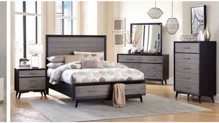 Grey Bedroom Set Black Trim