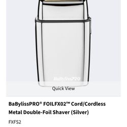 BaBylissPRO® FOILFX02™ Cord/Cordless Metal Double-Foil Shaver (Silver)