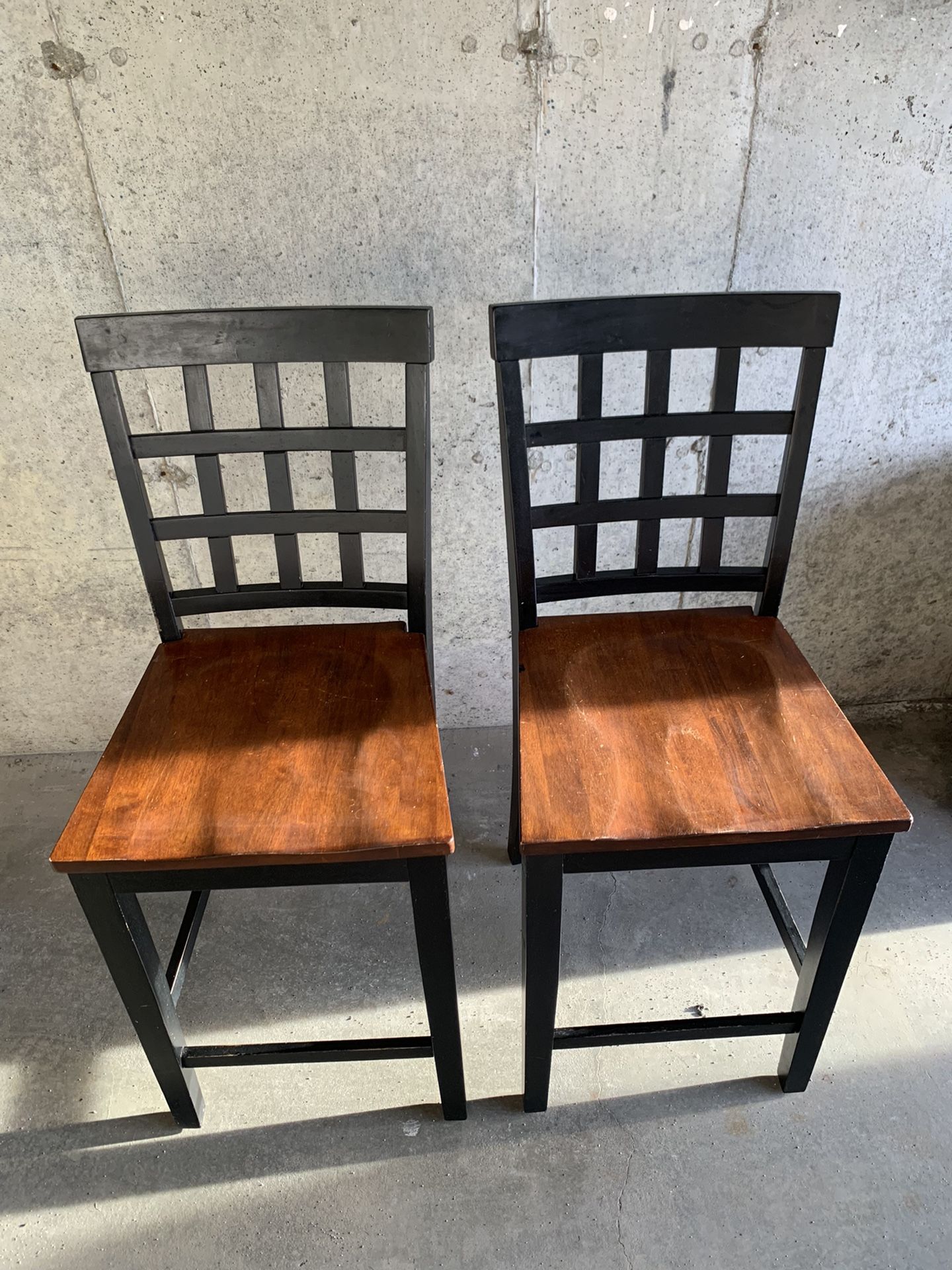 Black & Brown Wood Bar Stools 2count Set 3ft. 5in. Tall