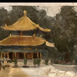 Kenneth Cadwallader Titled “temple” Canvas Painting