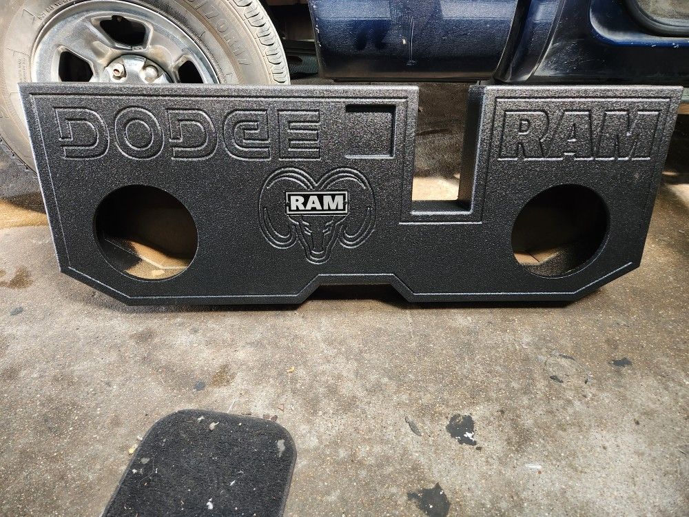 Custom Dodge Ram Lifted 2.5 inch subwoofer box enclosure Seat lift kit included