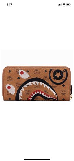 Bape x MCM Long Wallet Cognac Limited