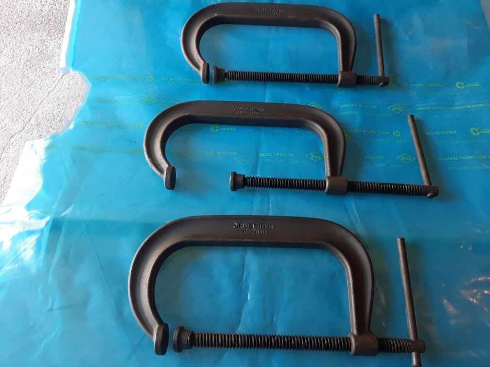 3- ARMSTRONG  8" Heavy duty C- clamps. Used. $90 for all 3