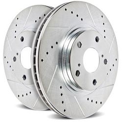 Power Stop EBR-898XPR Evolution Drilled Slotted Brake Rotor Pair Front Audi VW