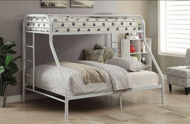 Brand New White Metal XL Twin over Queen Bunk Bed