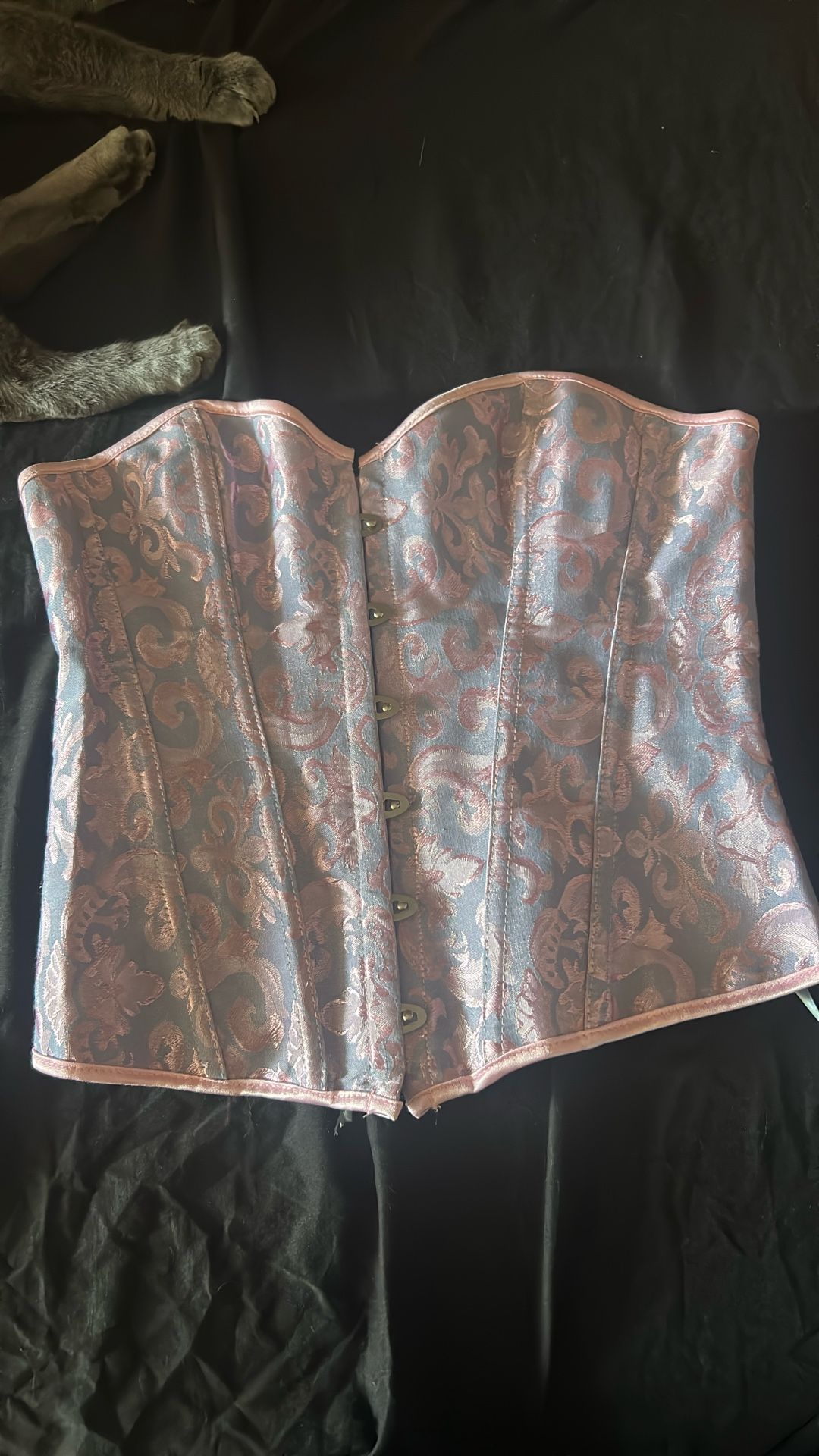 light pink and light blue corset