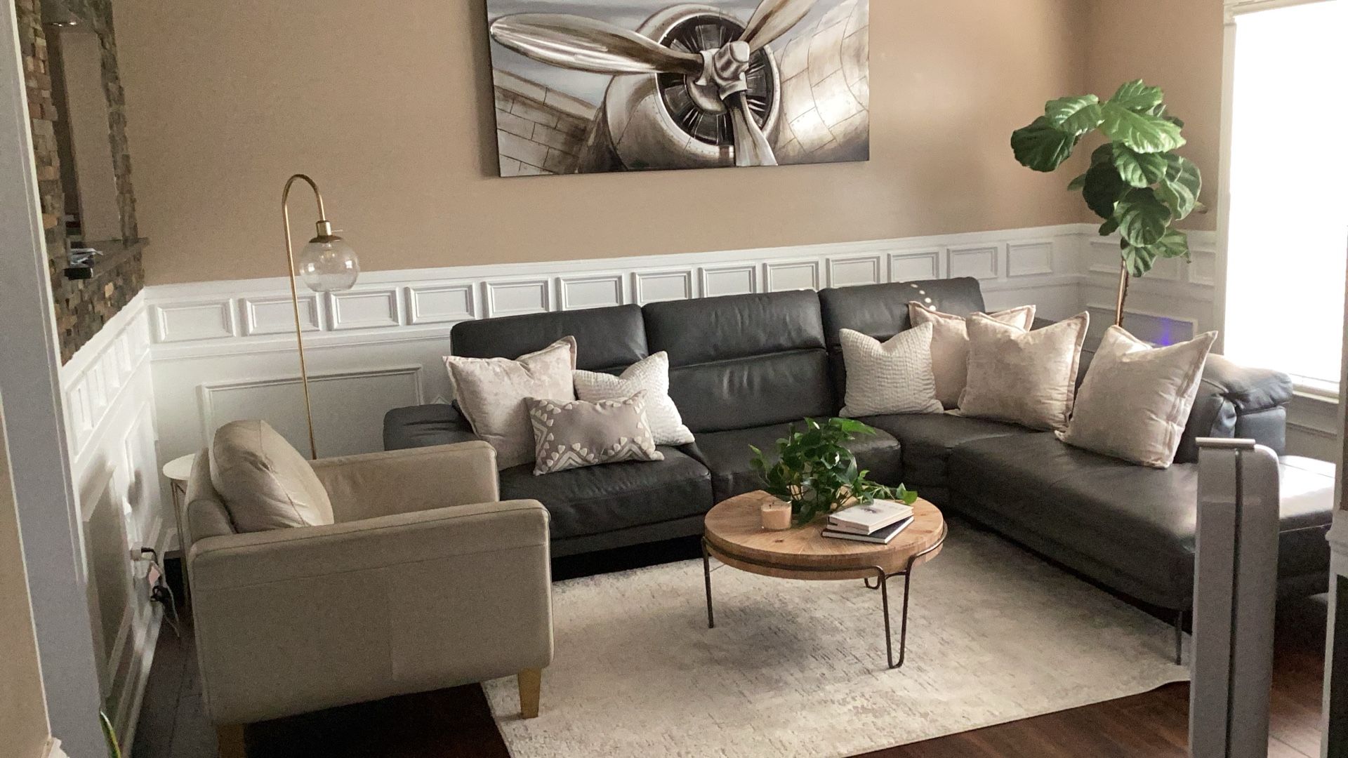 100% Italian Grey Sectional