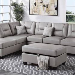 Sectional Sofa Set With Ottoman 