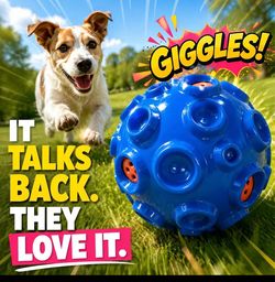 New Durable and Engaging Universal Rubber Rolling Ball Dog Toy - Chew Resistant, No BATTERIE NEEDED