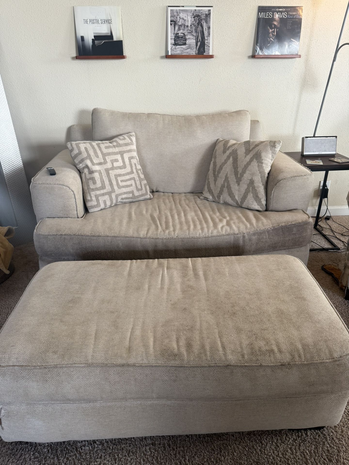 Free Loveseat, Ottoman, and Chair