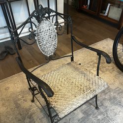 Vintage Folding Cast Iron Chair 