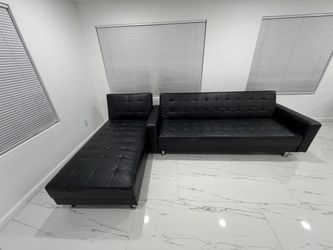 Sofá cama de dos piezas negro