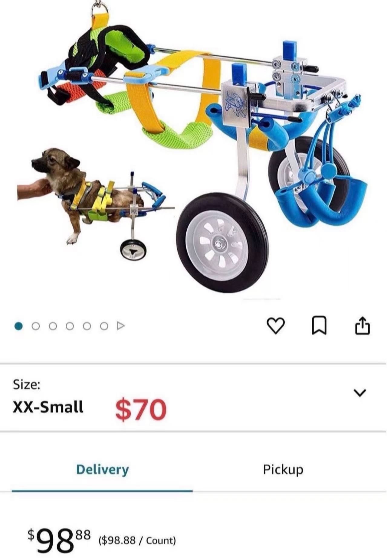 Adjustable Dog Cart/Wheelchair, for Pet/Doggie Wheelchairs with
