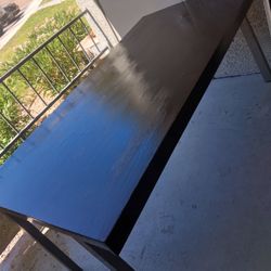 Dark, Glazed Wood Dining Table