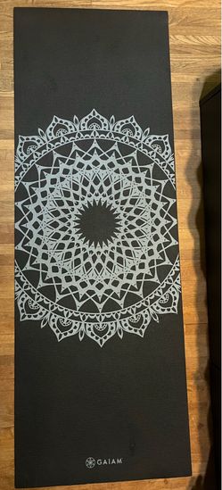 Gaiam Black Yoga Mat Mandala Design