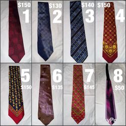 Authentic Vintage 100 Percent Silk Versace Neck Ties