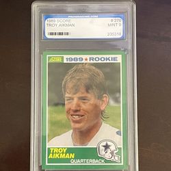 1989 Score Dallas Cowboys Troy Aikman Graded Rookie Card