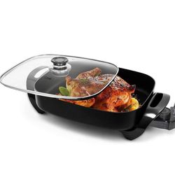 Professional Non-stick Copper Electric Skillet Jumbo, Deep Dish